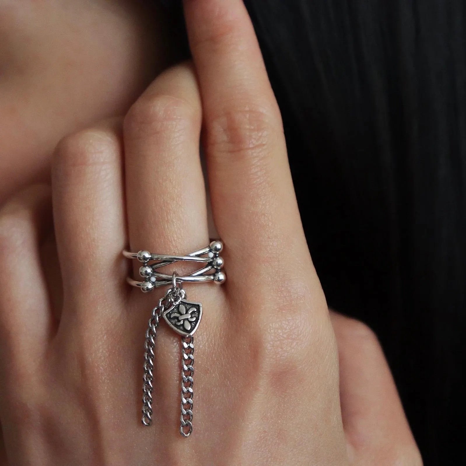 Hipster Sterling Silver Tassel Ring