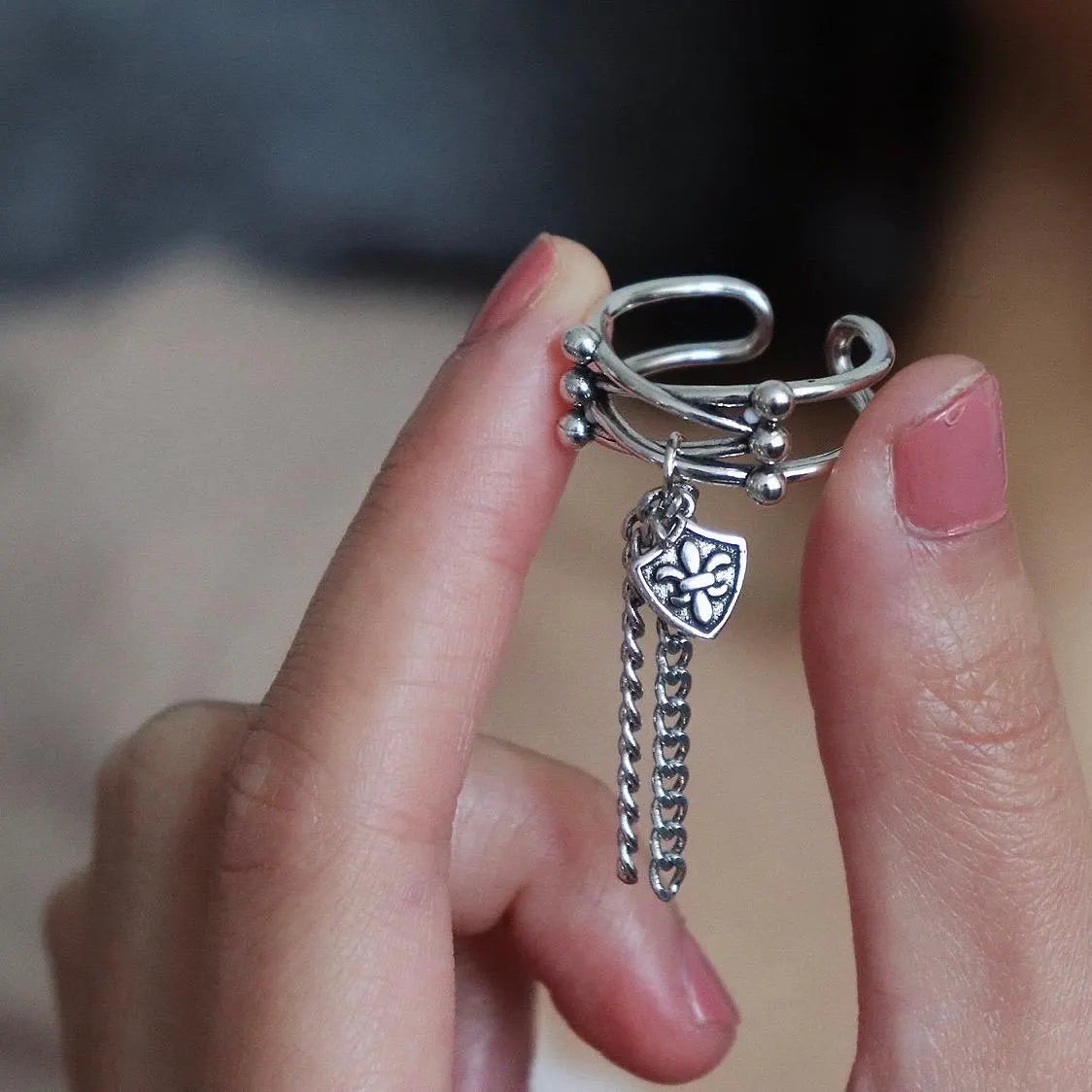 Hipster Sterling Silver Tassel Ring