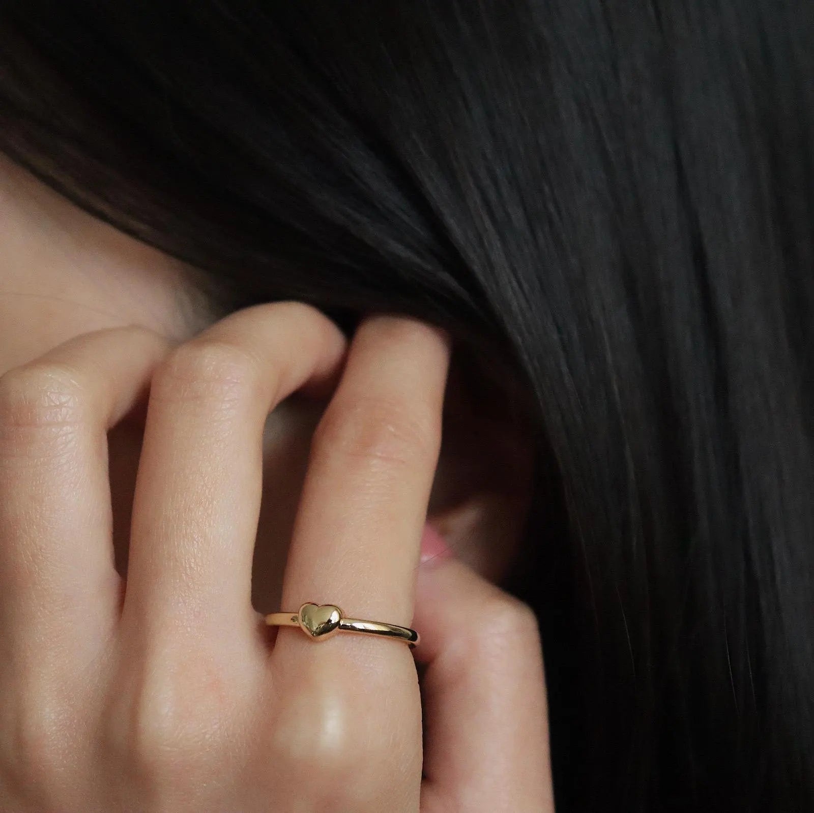 Tiny Gold Heart Ring