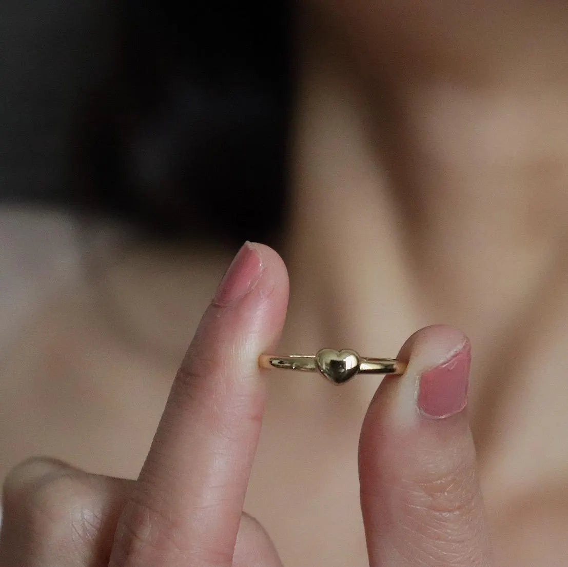 Tiny Gold Heart Ring