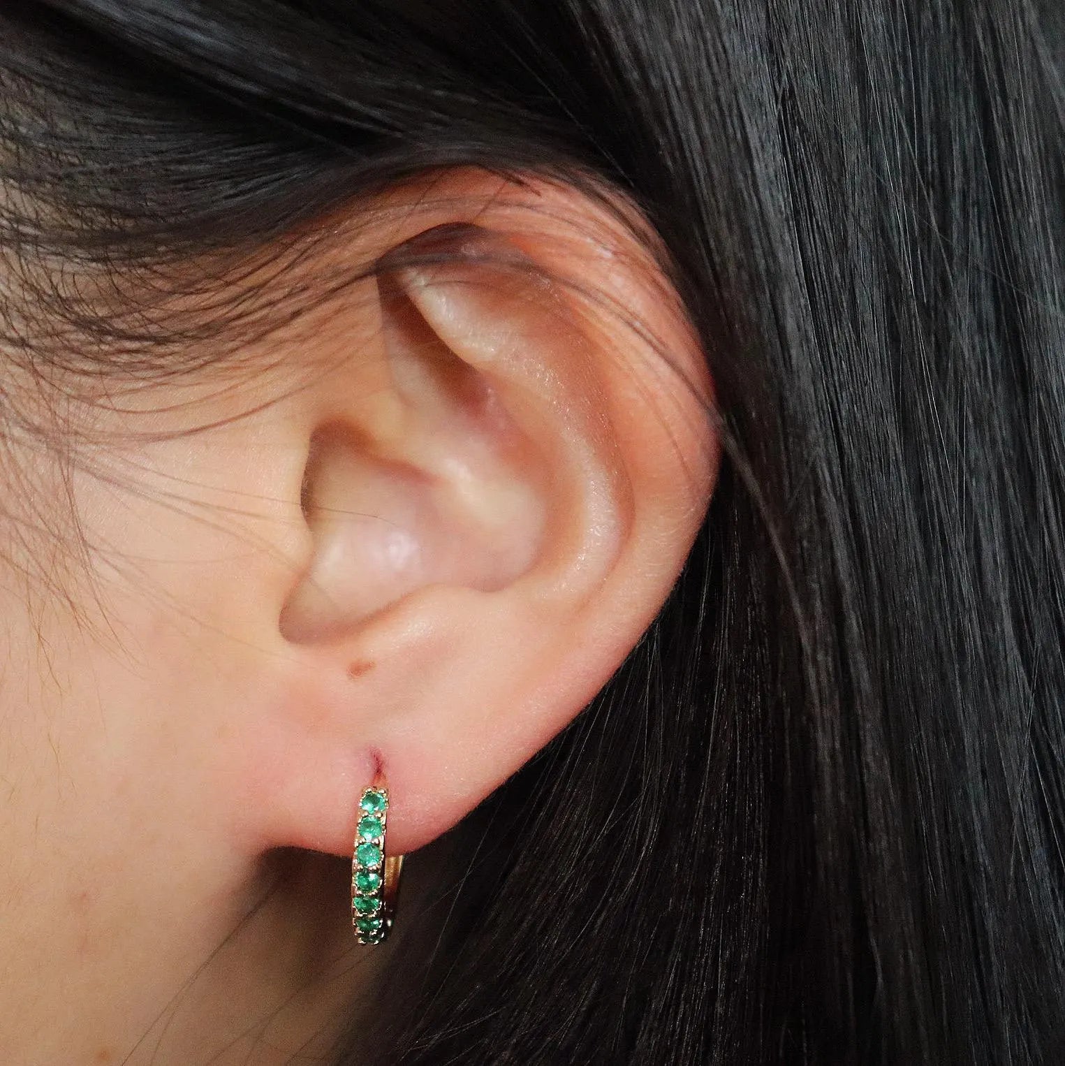 Pave Huggie Hoop Earrings