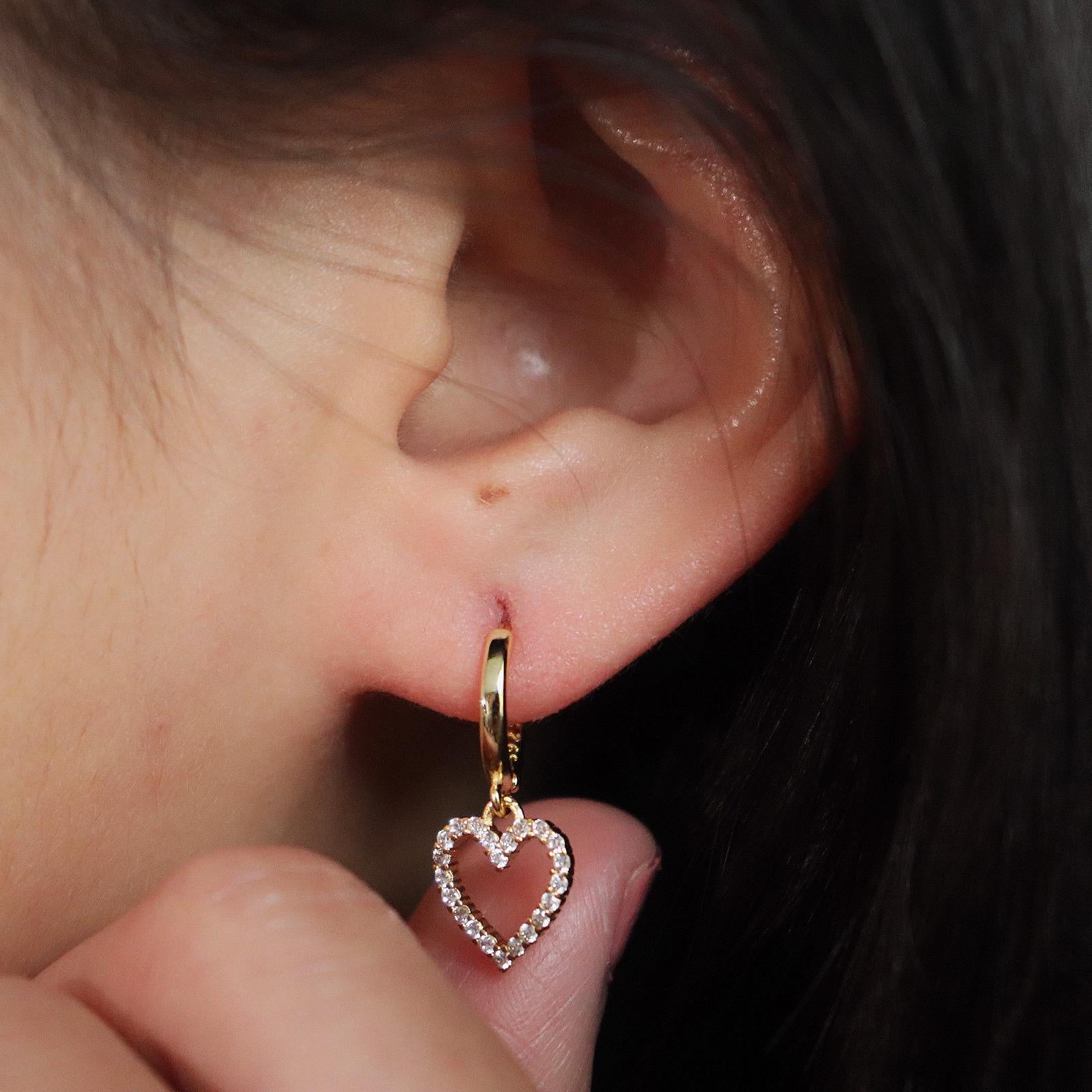 Dangle Heart Drop Earrings