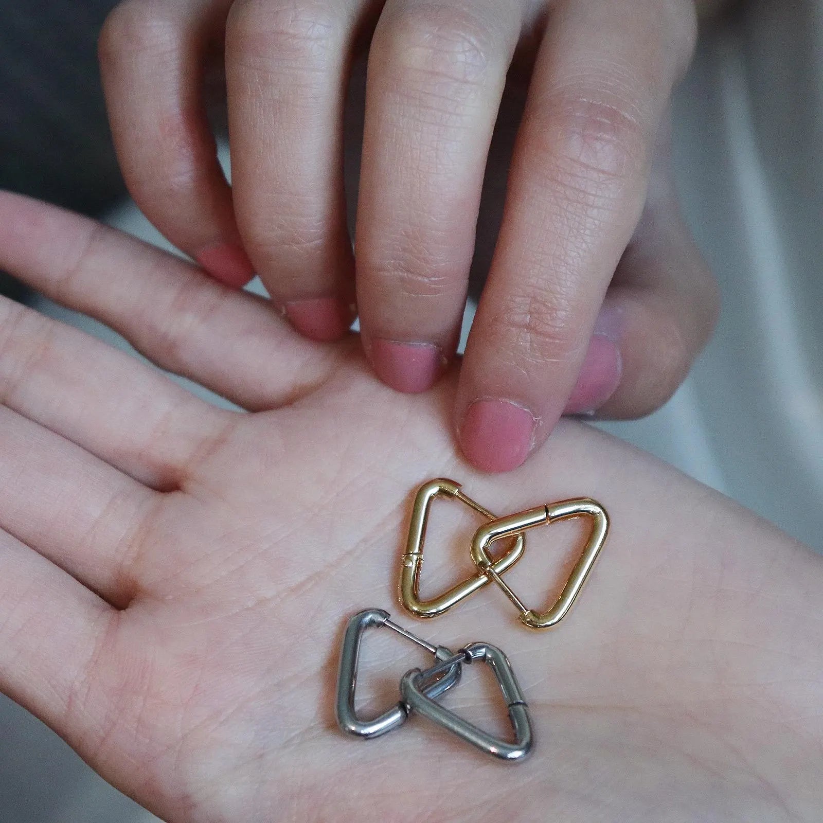 Minimalist Triangle Shaped Hoop Earrings