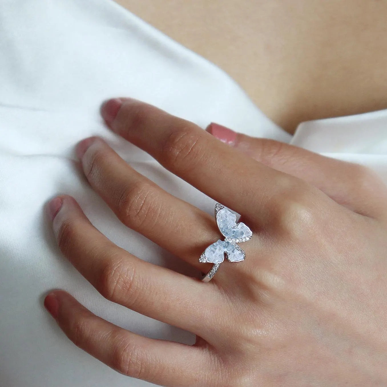 Blue Butterfly Open Ring