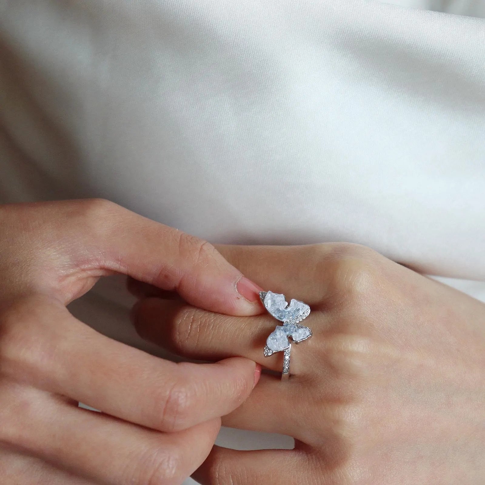 Blue Butterfly Open Ring