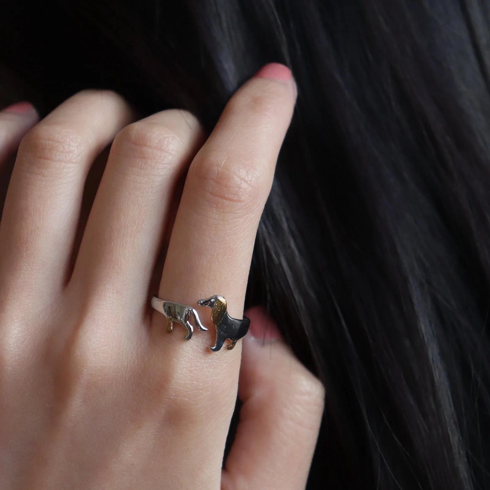 Cute Dachshund Open Ring