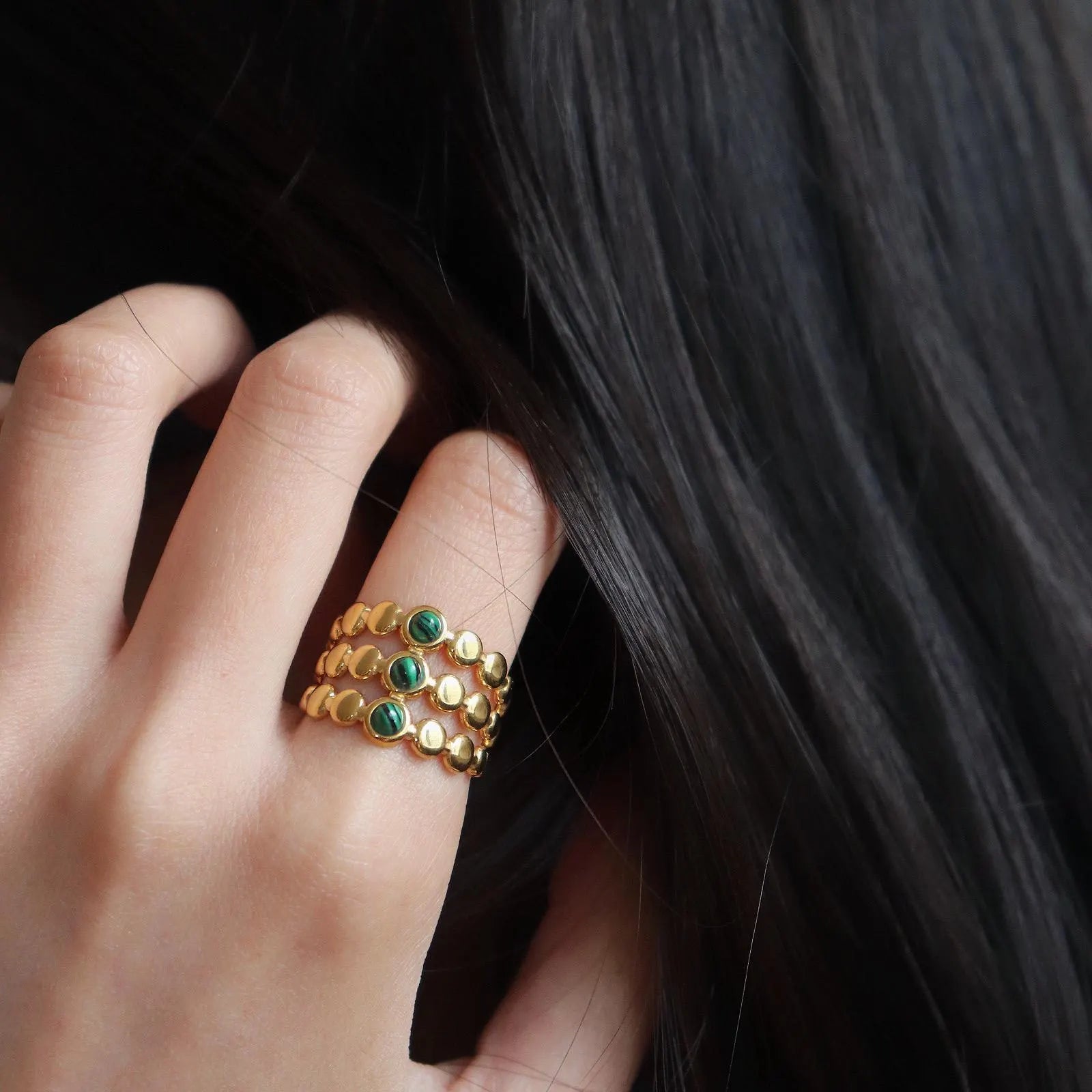 Vintage Green Gemstone Ring