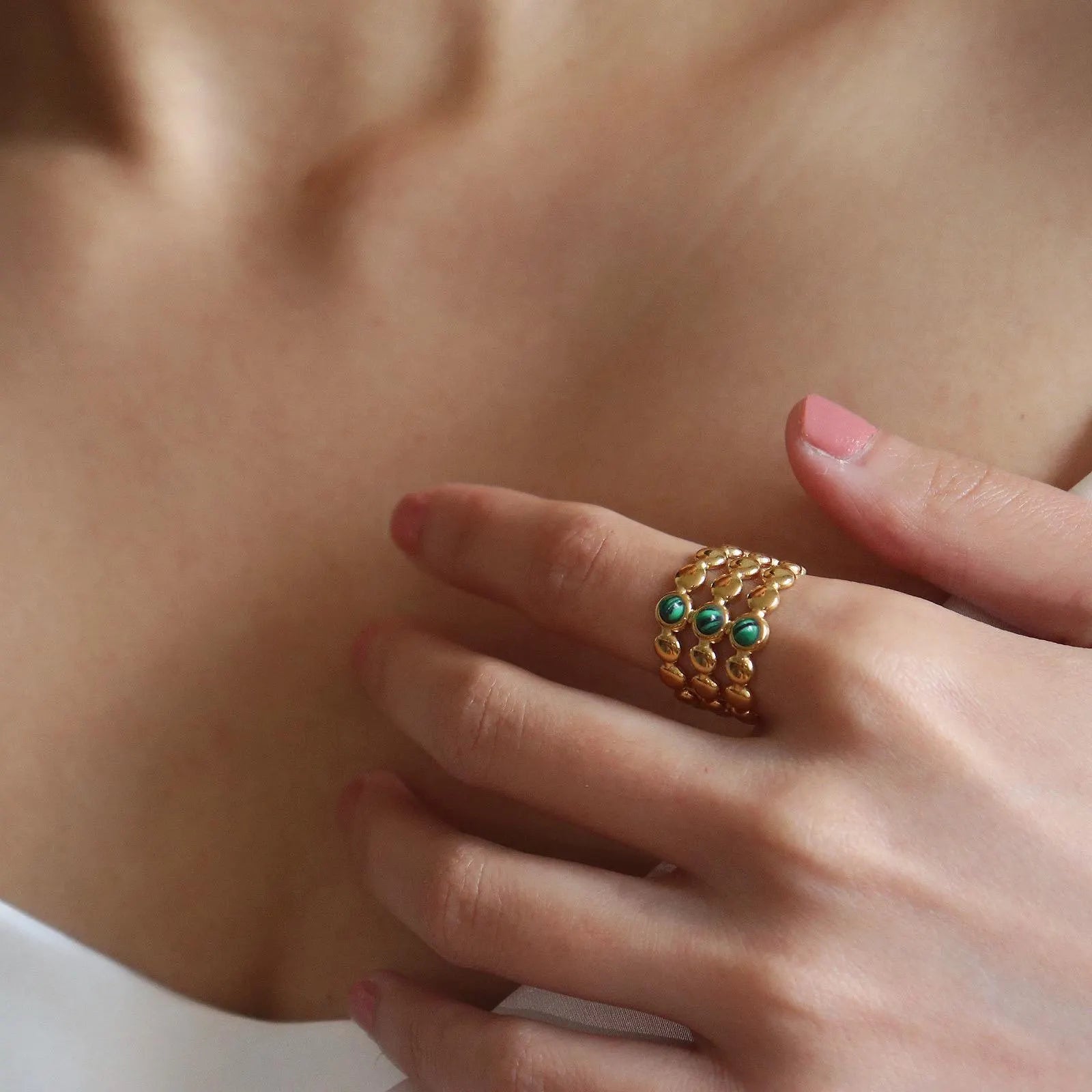 Vintage Green Gemstone Ring