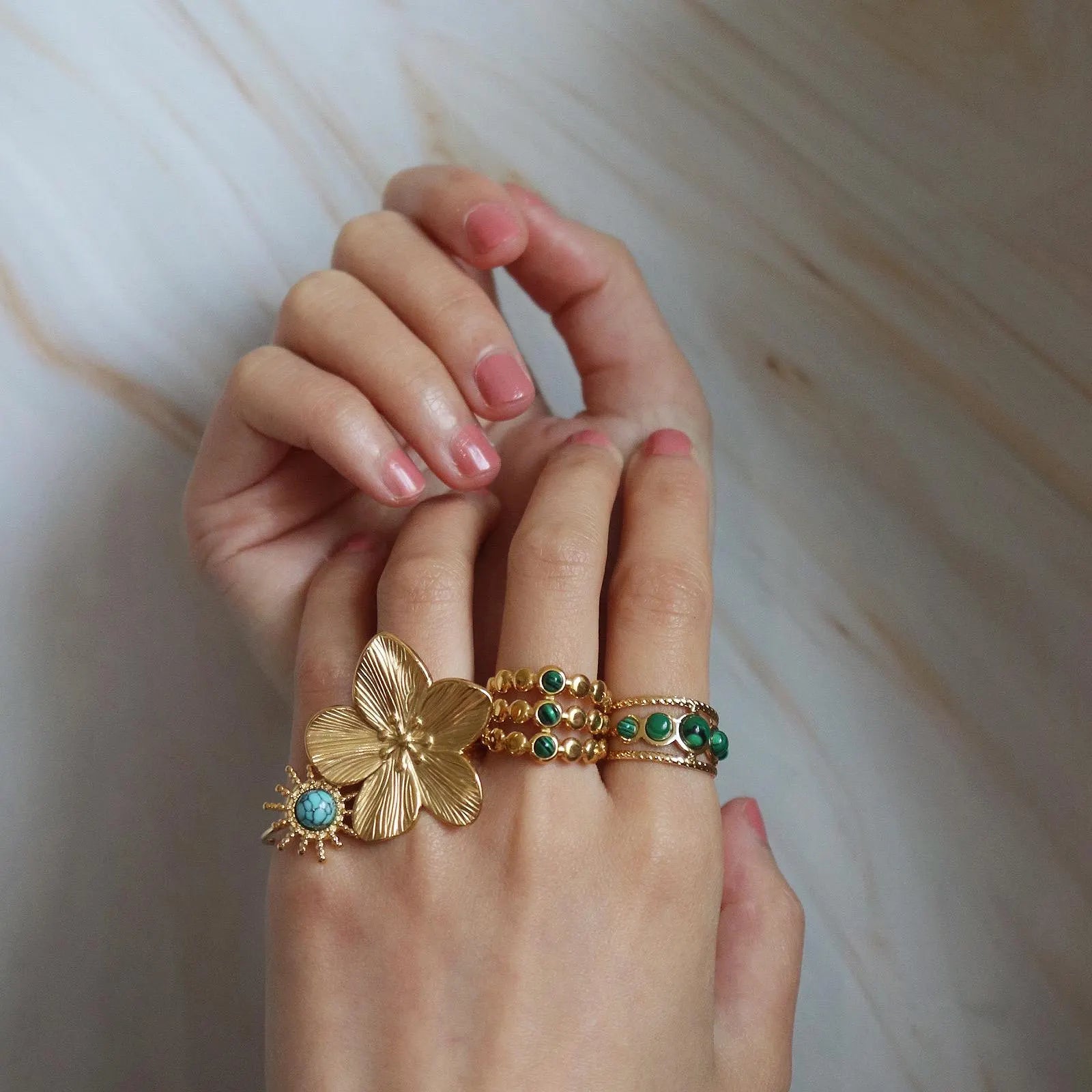 Vintage Green Gemstone Ring
