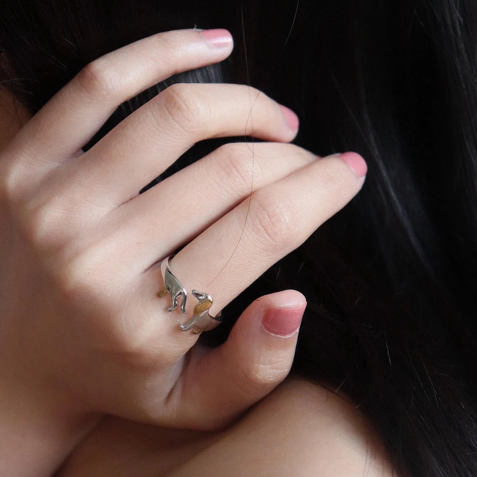 Cute Dachshund Open Ring