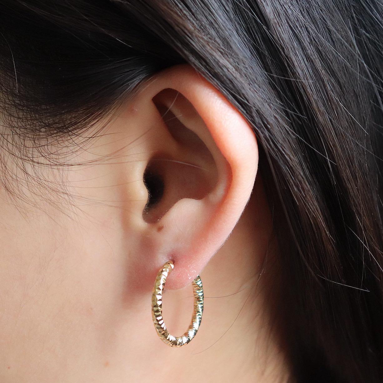 Textured Gold Hoop Earrings