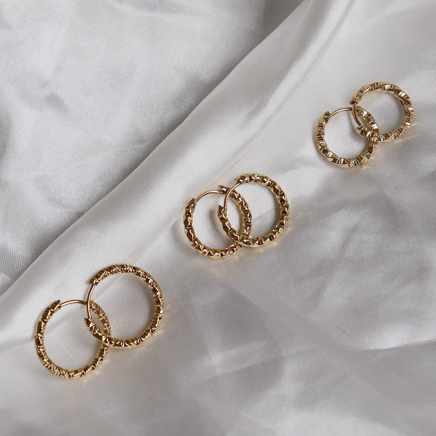 Textured Gold Hoop Earrings