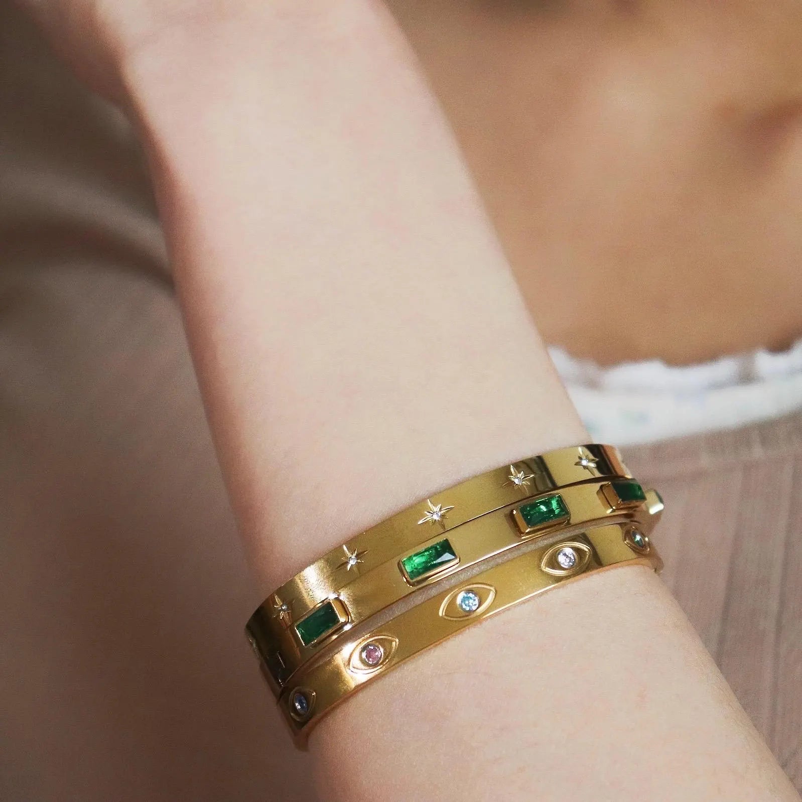 Emerald Gemstone Bangle