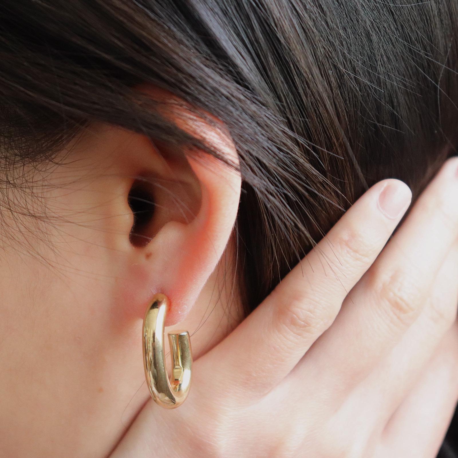 Abstract Oval Hoop Earrings