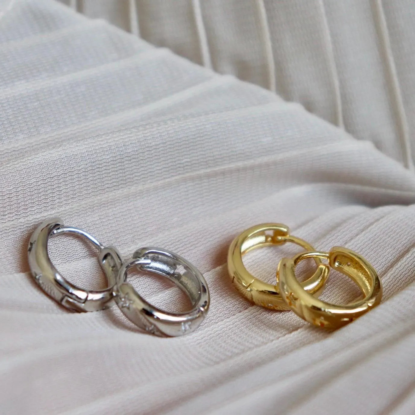 Chunky Star Hoop Earrings