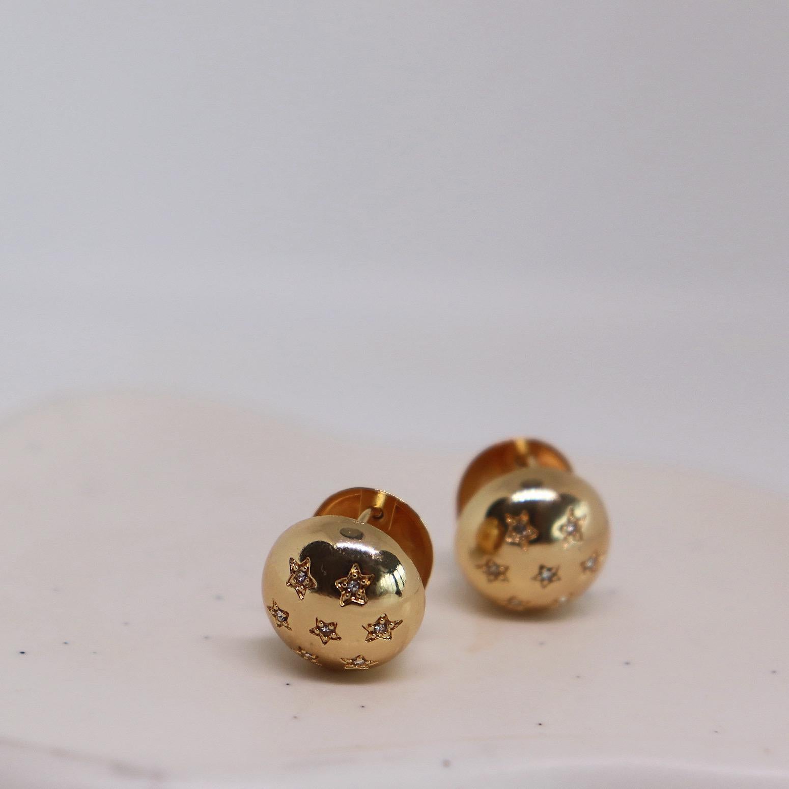 Gold Dome Ball Clip On Earrings