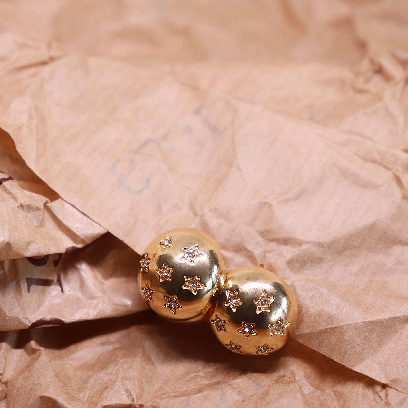 Gold Dome Ball Clip On Earrings