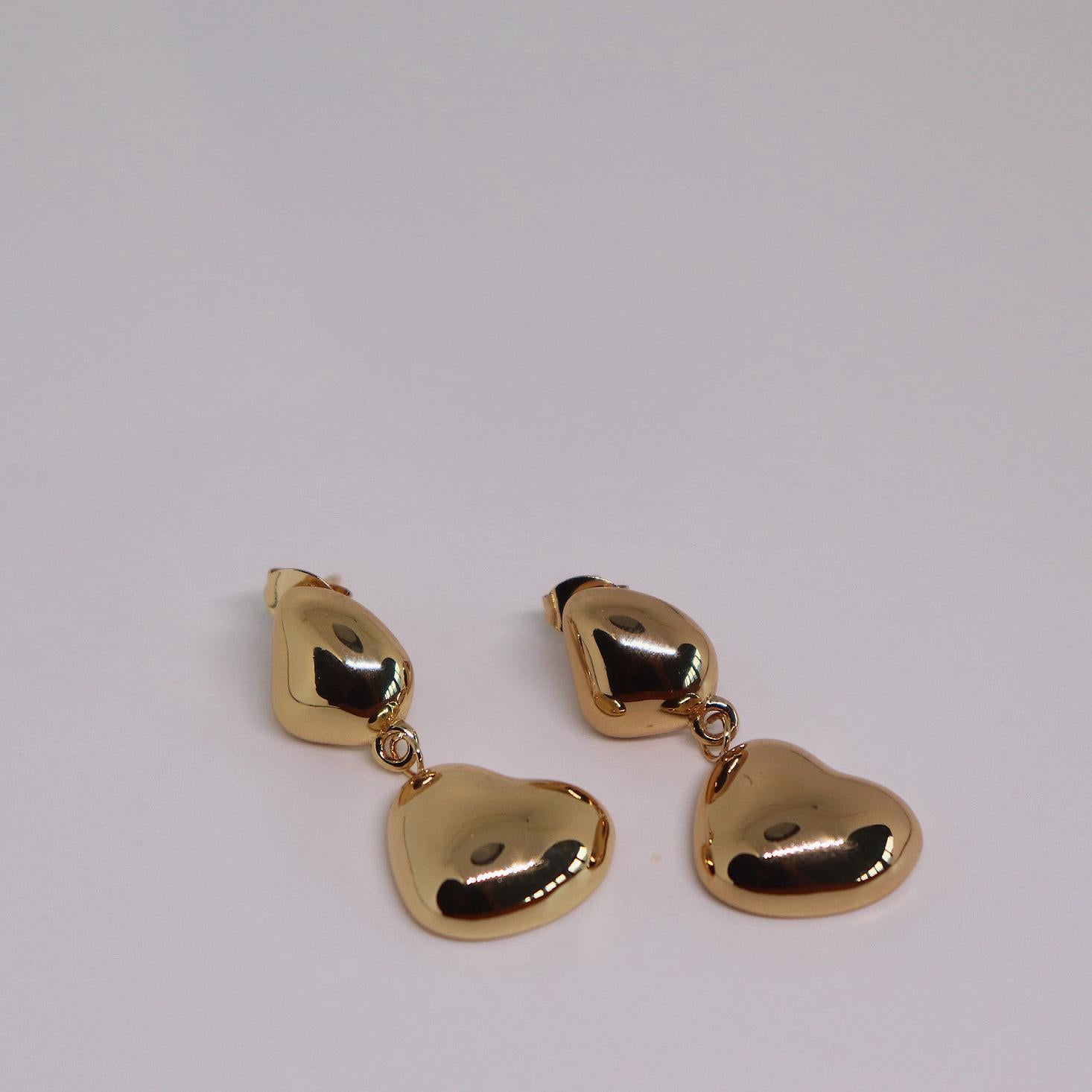 Dangling Heart Drop Earrings