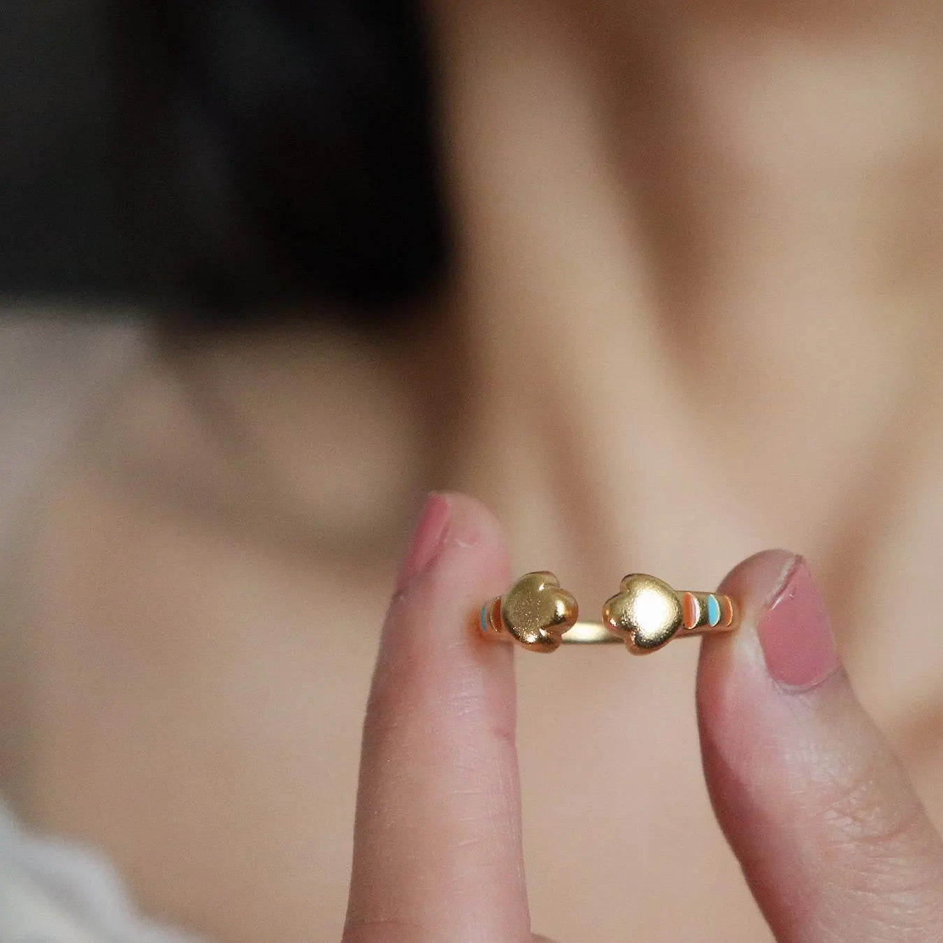 Cute Cat Paw Open Ring