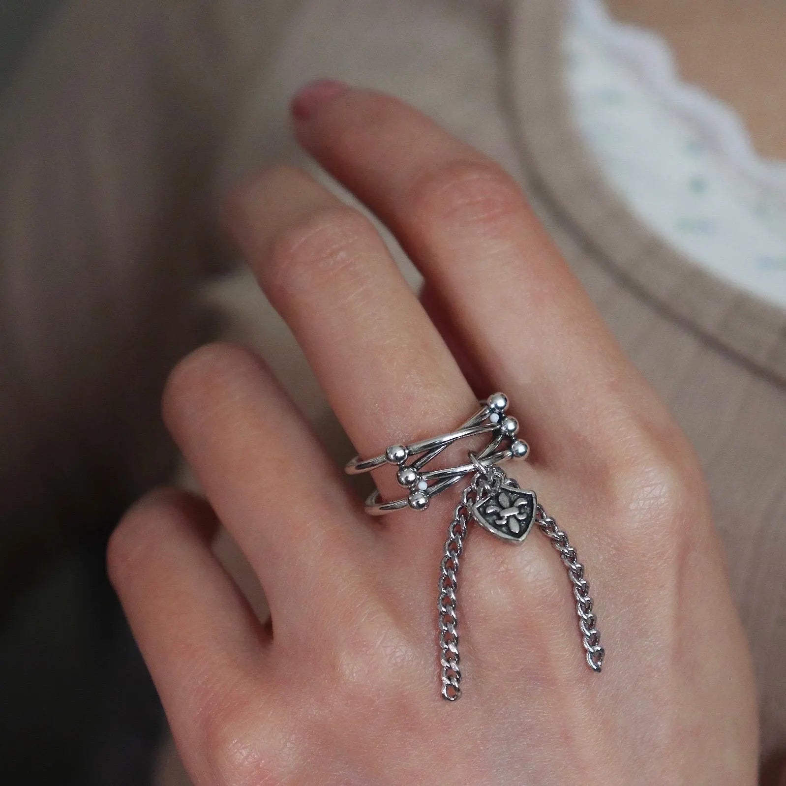 Hipster Sterling Silver Tassel Ring