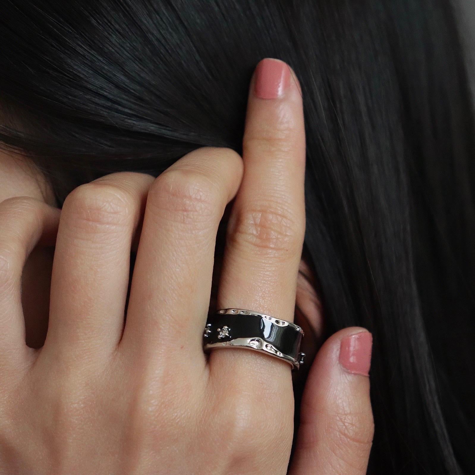 Dripping Liquid Enamel Band Ring