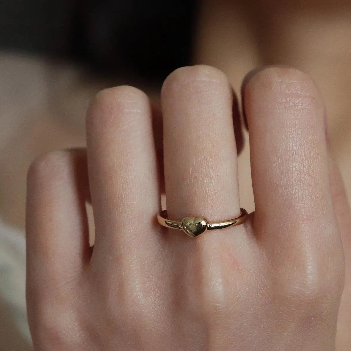 Tiny Gold Heart Ring