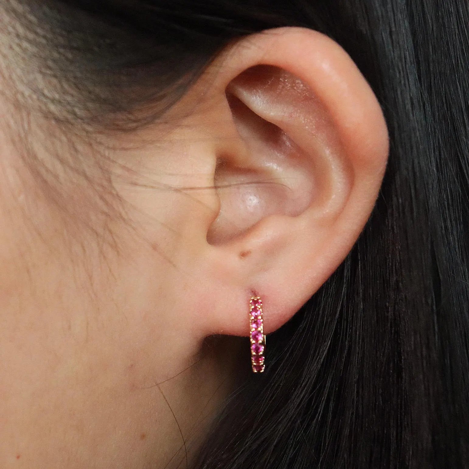 Pave Huggie Hoop Earrings