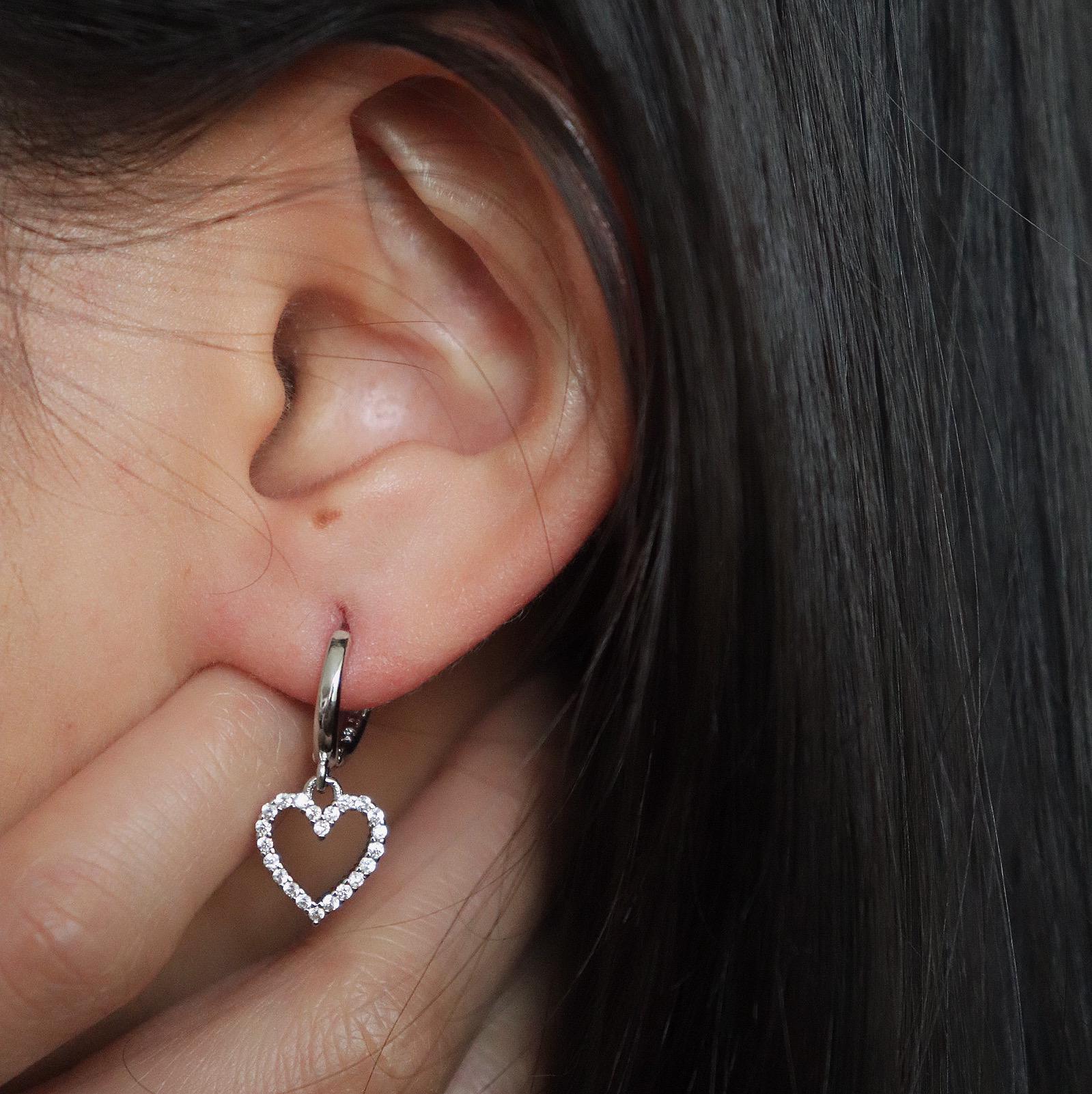 Dangle Heart Drop Earrings
