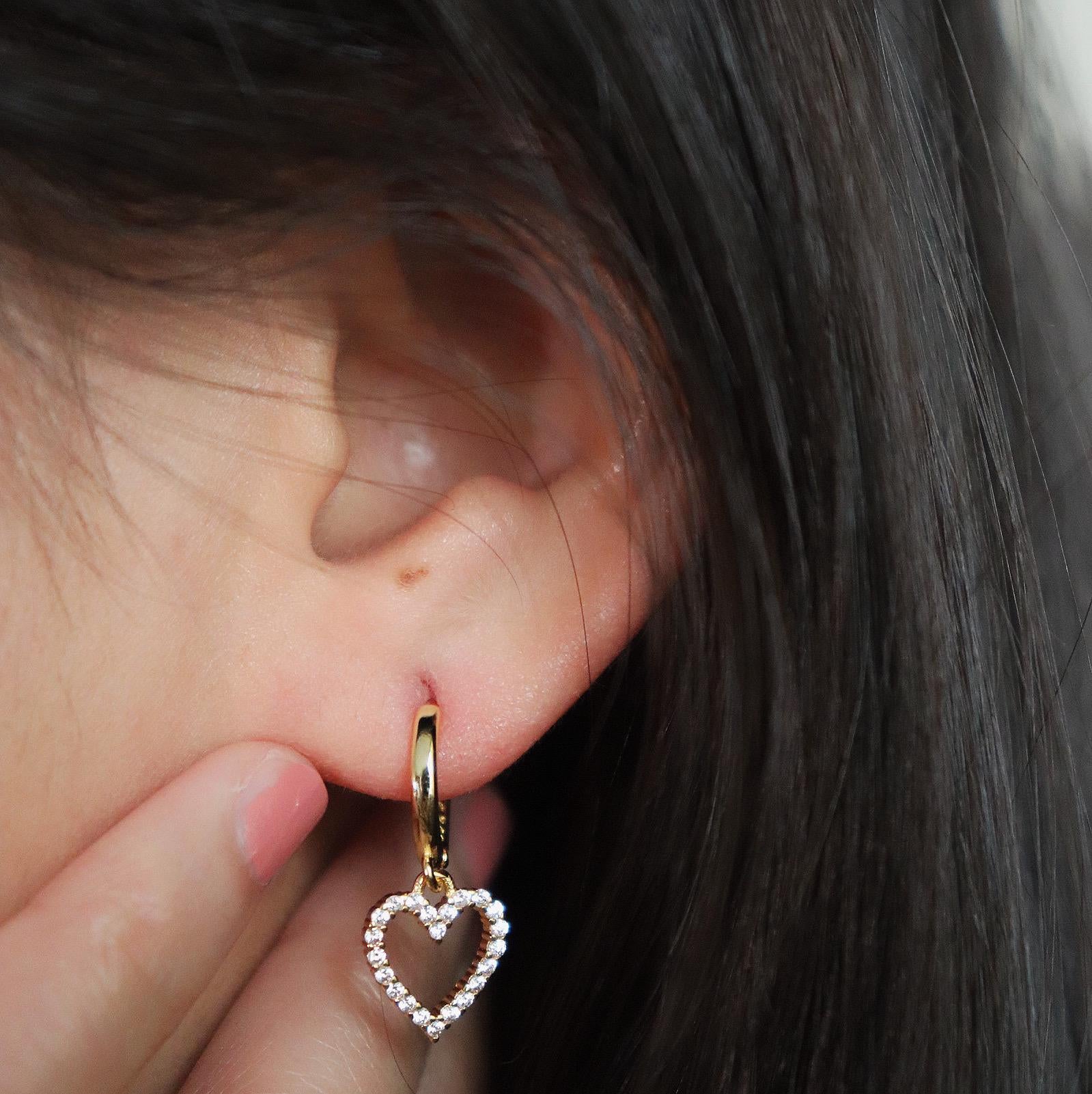 Dangle Heart Drop Earrings