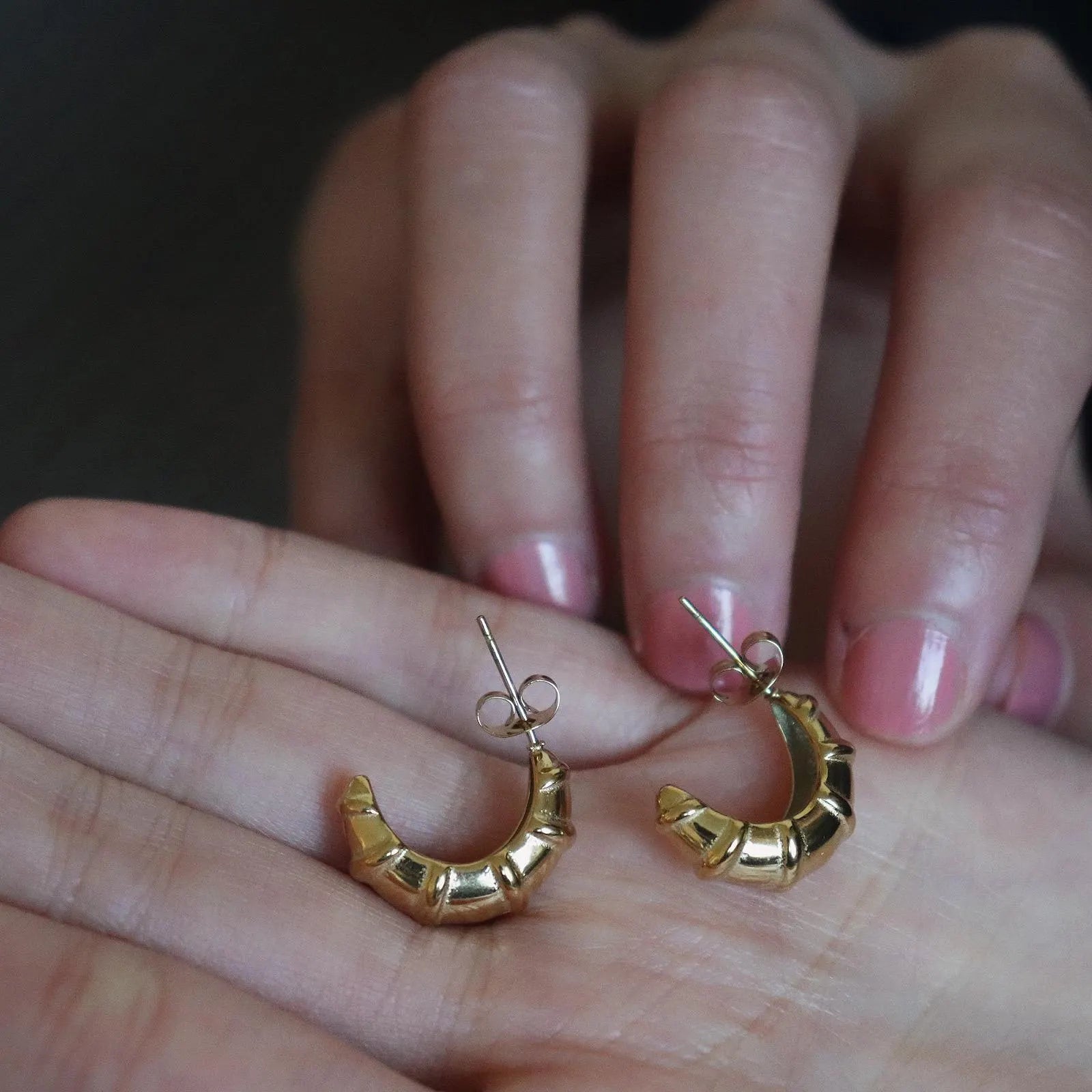 Minimalist Croissant Stud Earrings