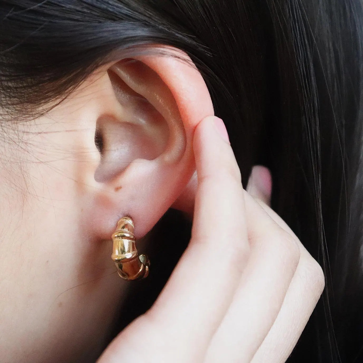 Minimalist Croissant Stud Earrings