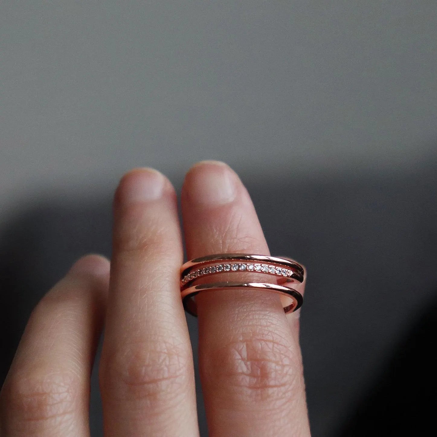 Triple Band Half Eternity Diamond Ring