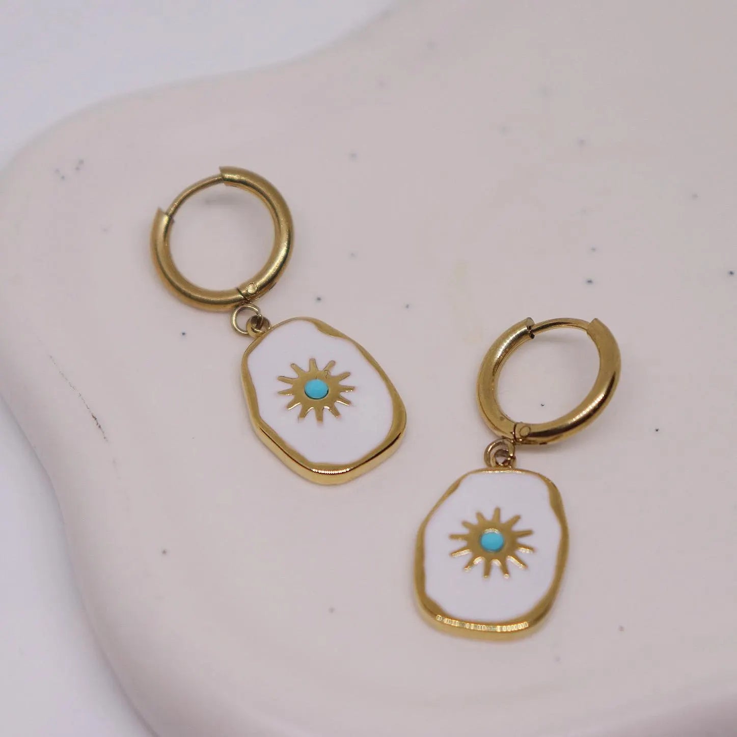 Turquoise Sun Pendant Earrings