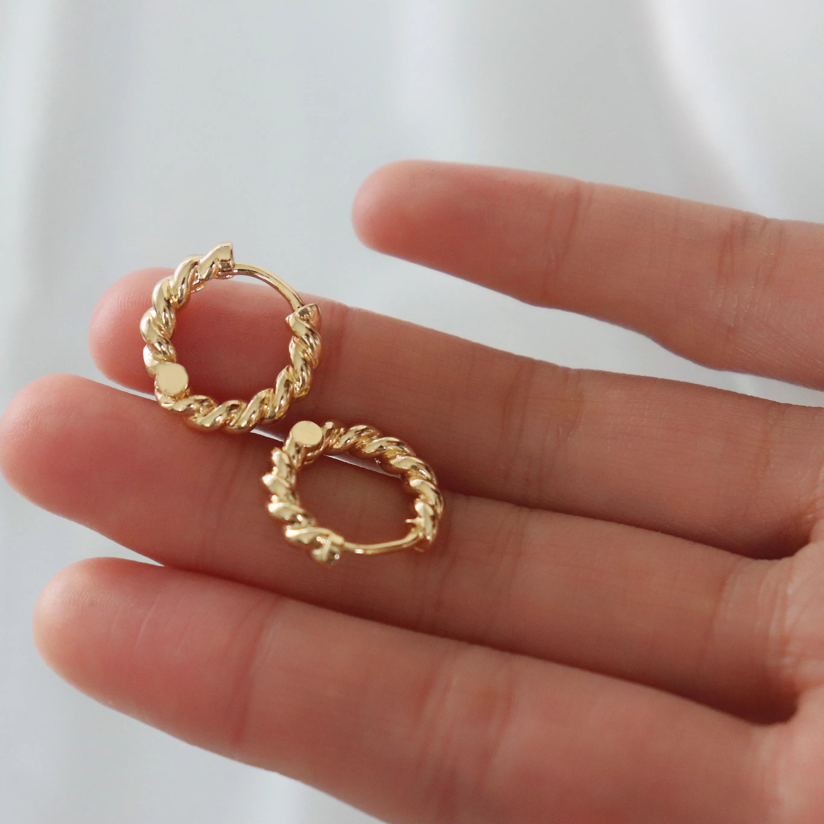 Twisted Gold Hoop Earrings