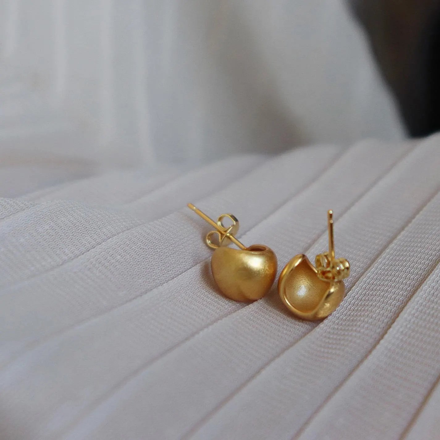 Minimalist Matt Brushed Stud Earrings