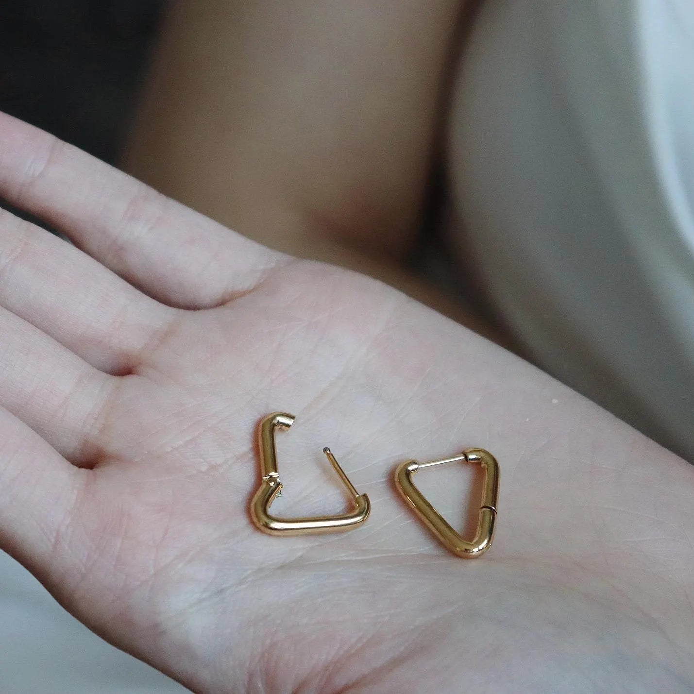Minimalist Triangle Shaped Hoop Earrings