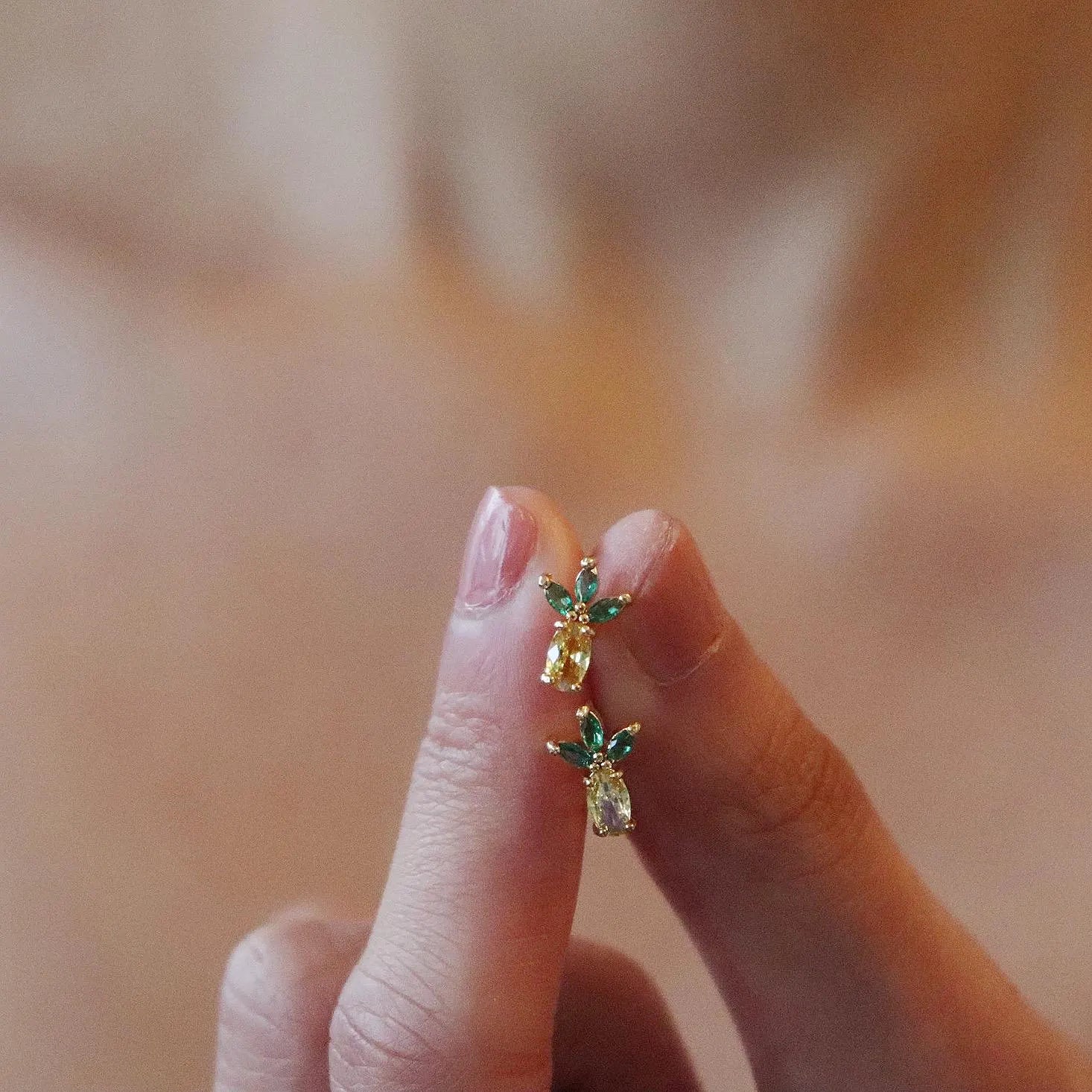 Summer Fruit Stud Earrings, Strawberry, Grape, Peach, Watermelon, Pineapple, Orange, Lemon, Cherry, Lychee Earrings