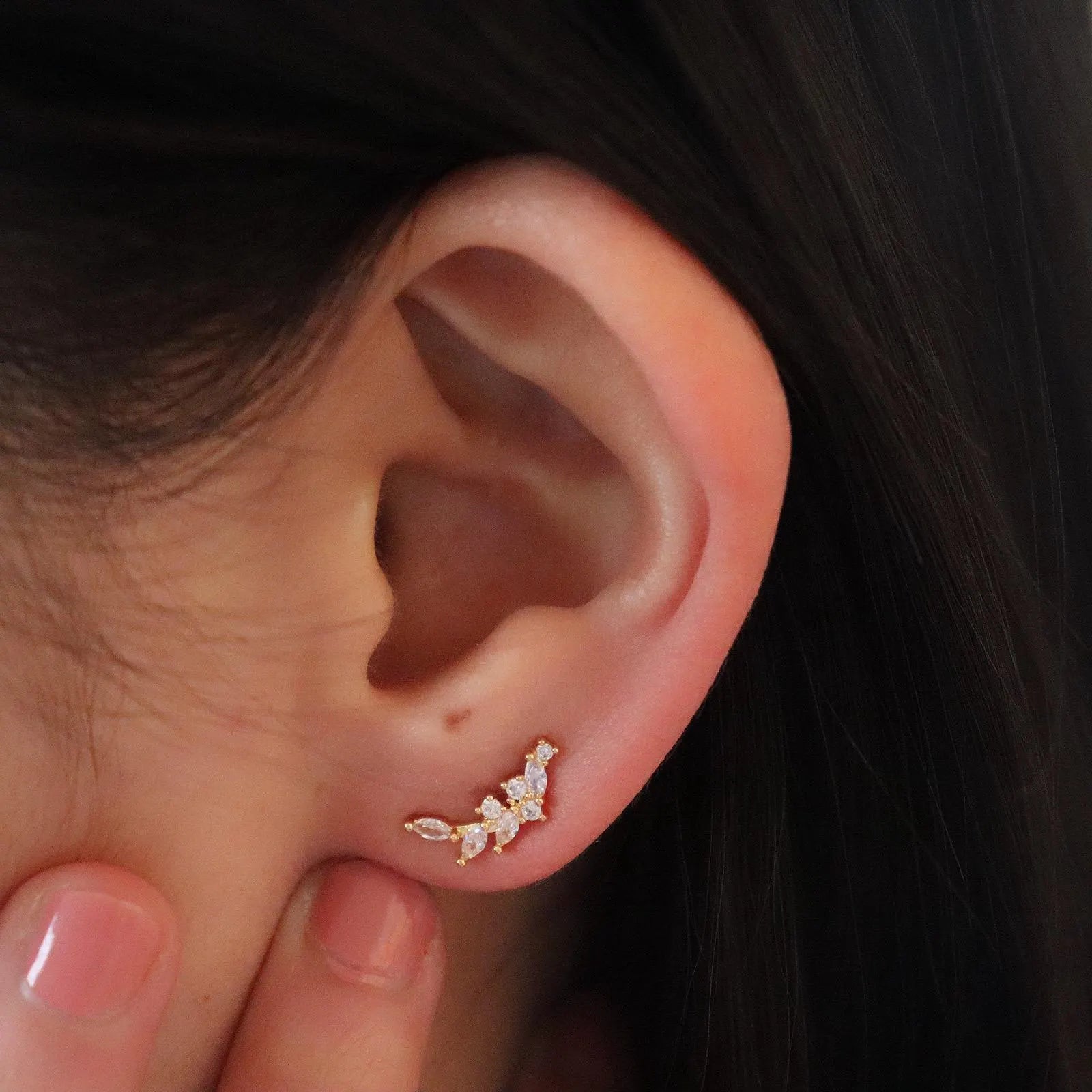 Dainty Olive Leaf Stud Earrings