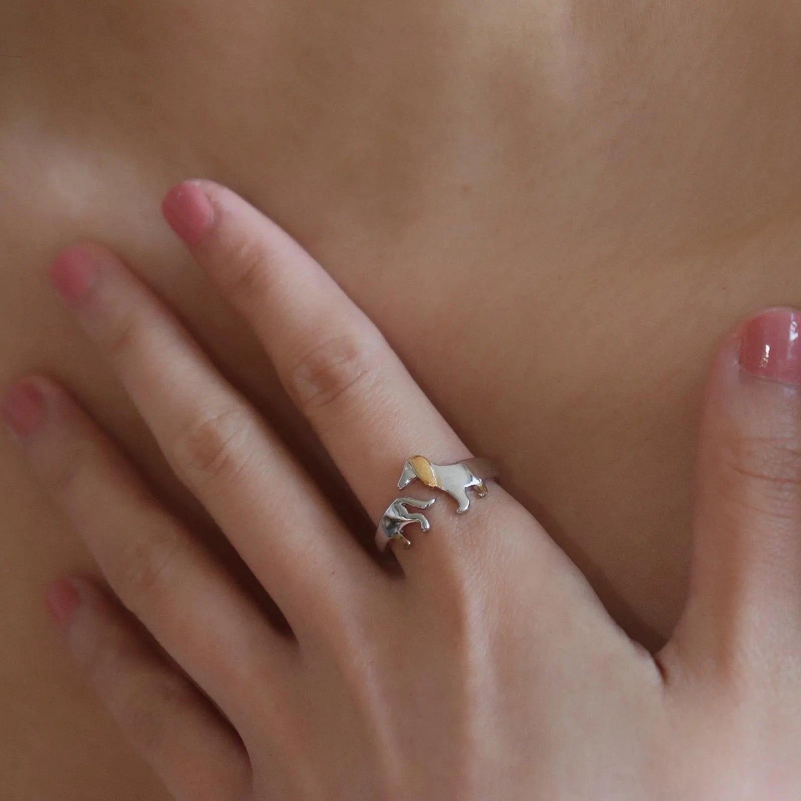 Cute Dachshund Open Ring