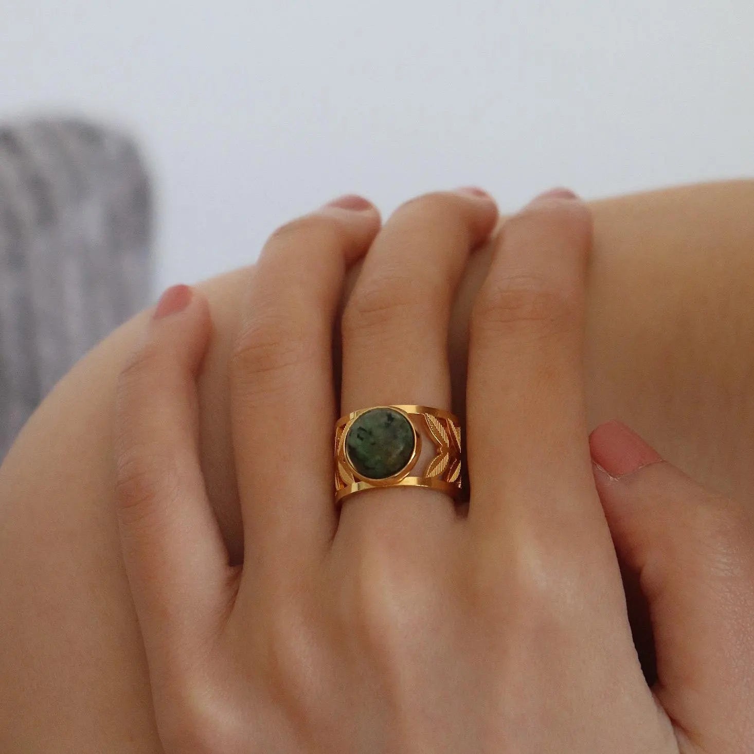 Vintage Turquoise Leaf Ring