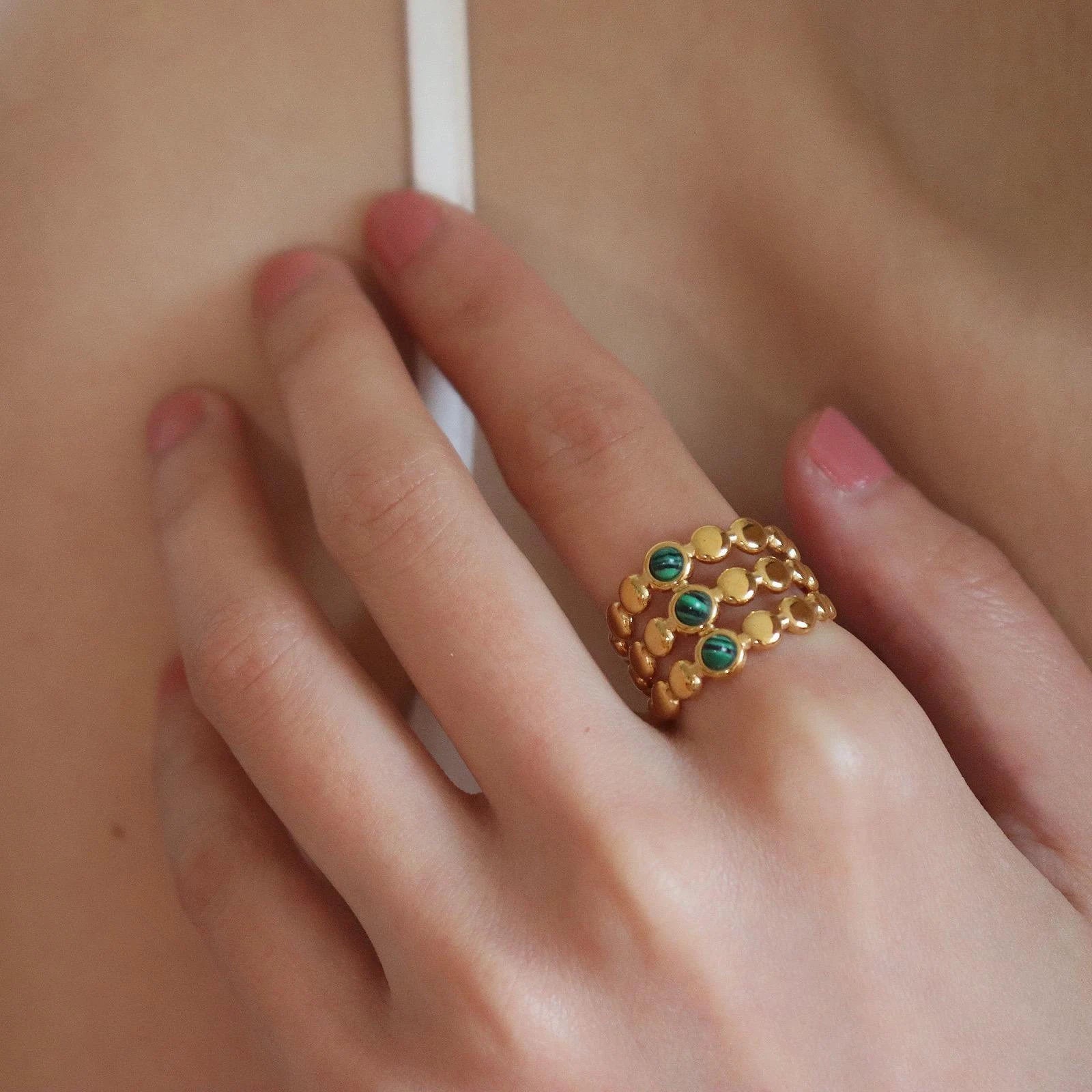 Vintage Green Gemstone Ring