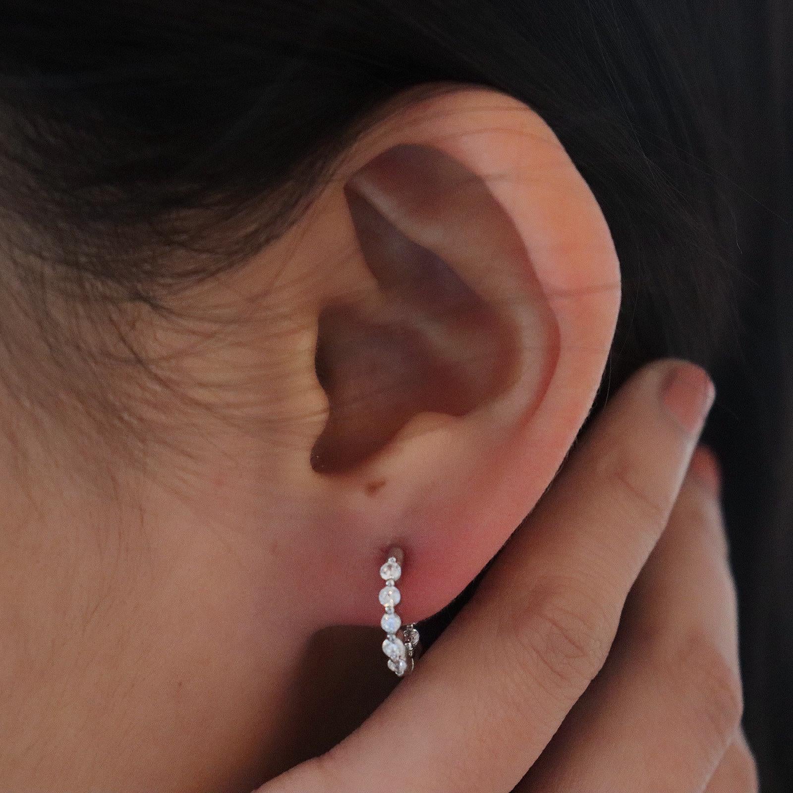 Minimalist Diamond Huggie Earrings