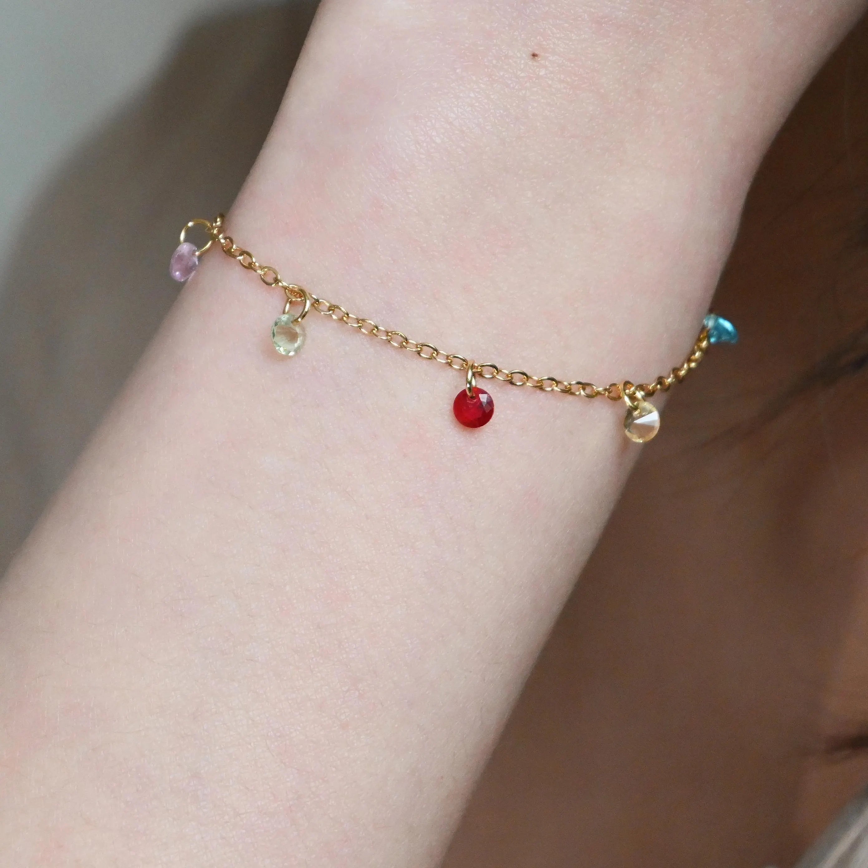 Dainty Multicolored Stone Bracelet