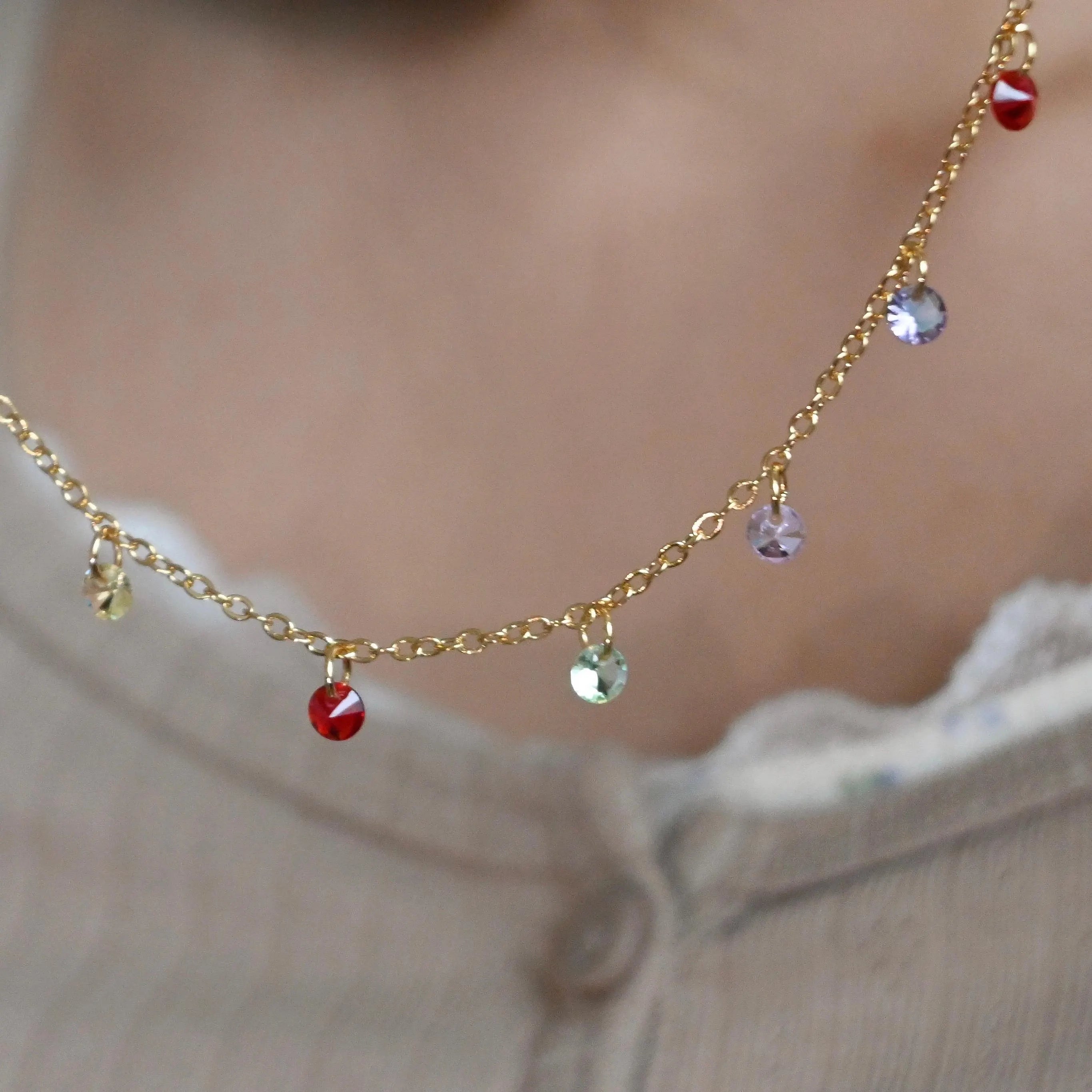Dainty Multicolored Stone Bracelet