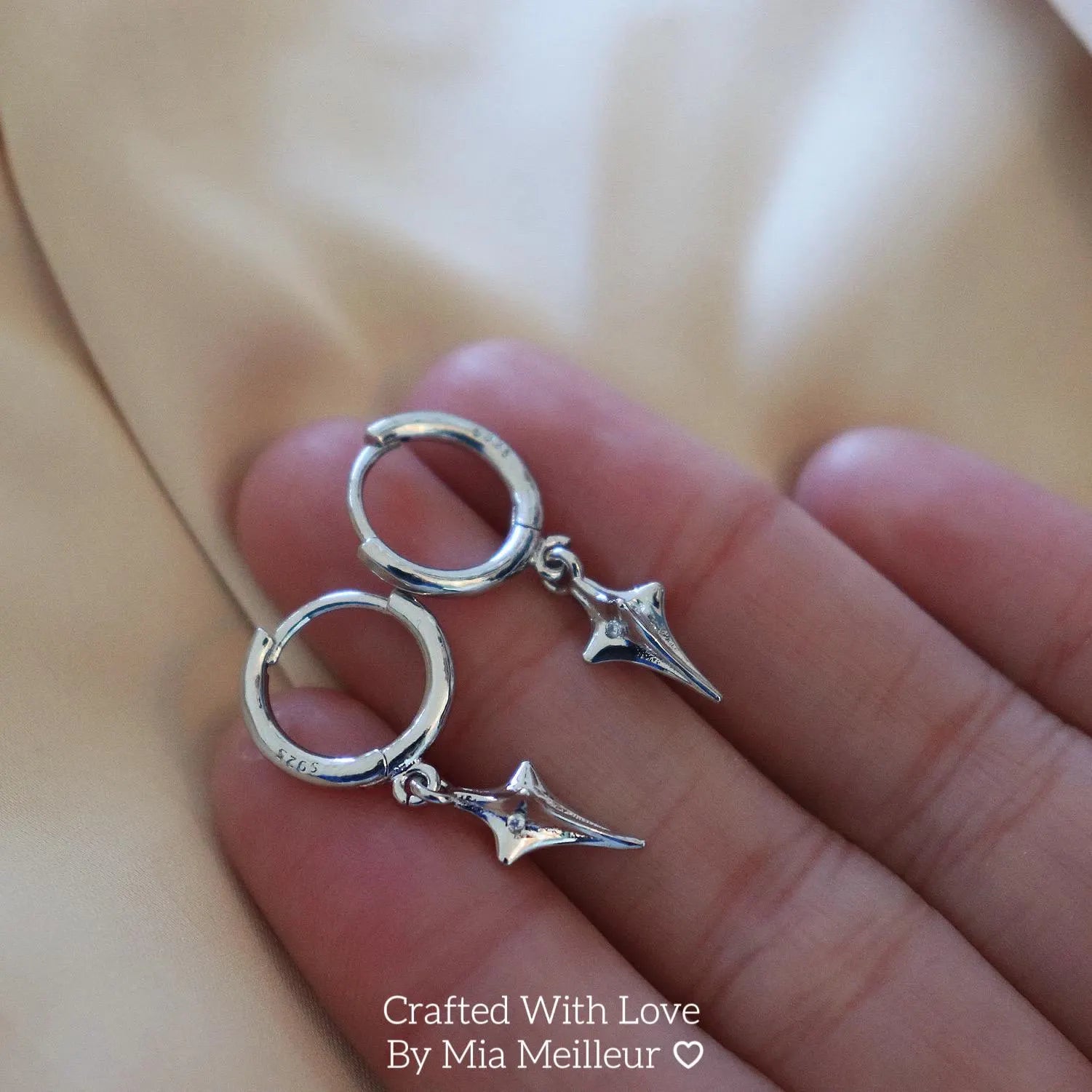 Dainty Star Hoop Earrings