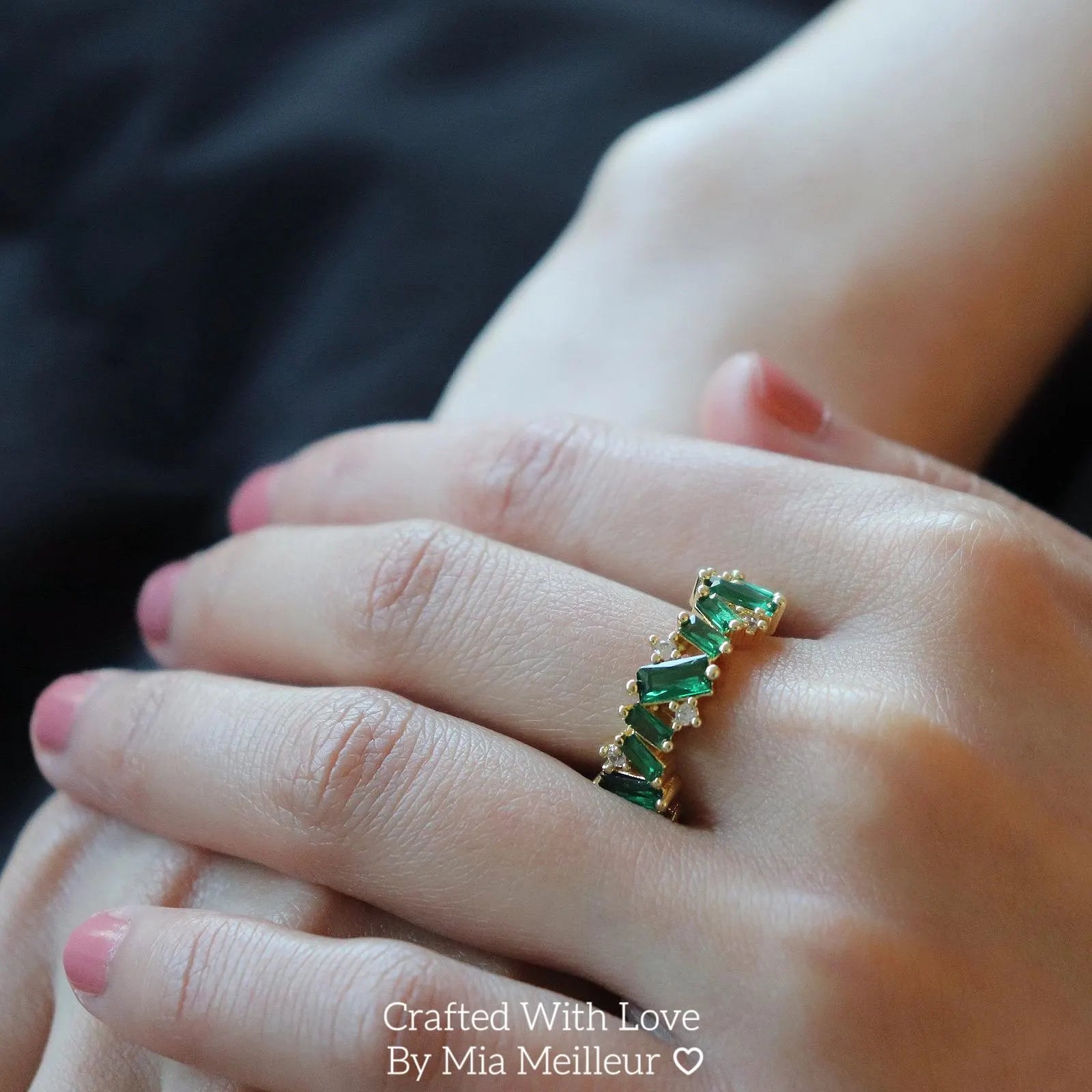 Emerlad Gold Eternity Band