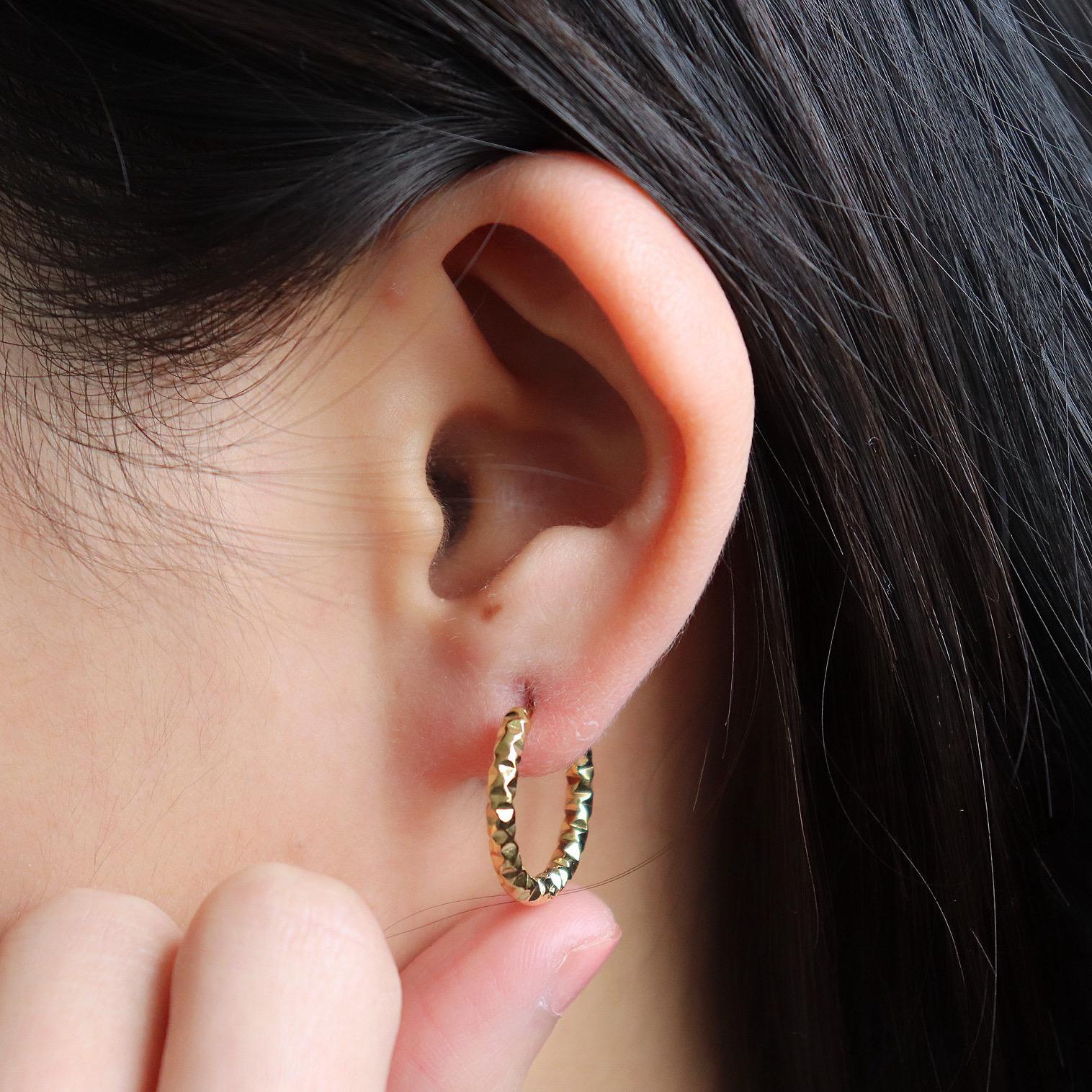 Textured Gold Hoop Earrings