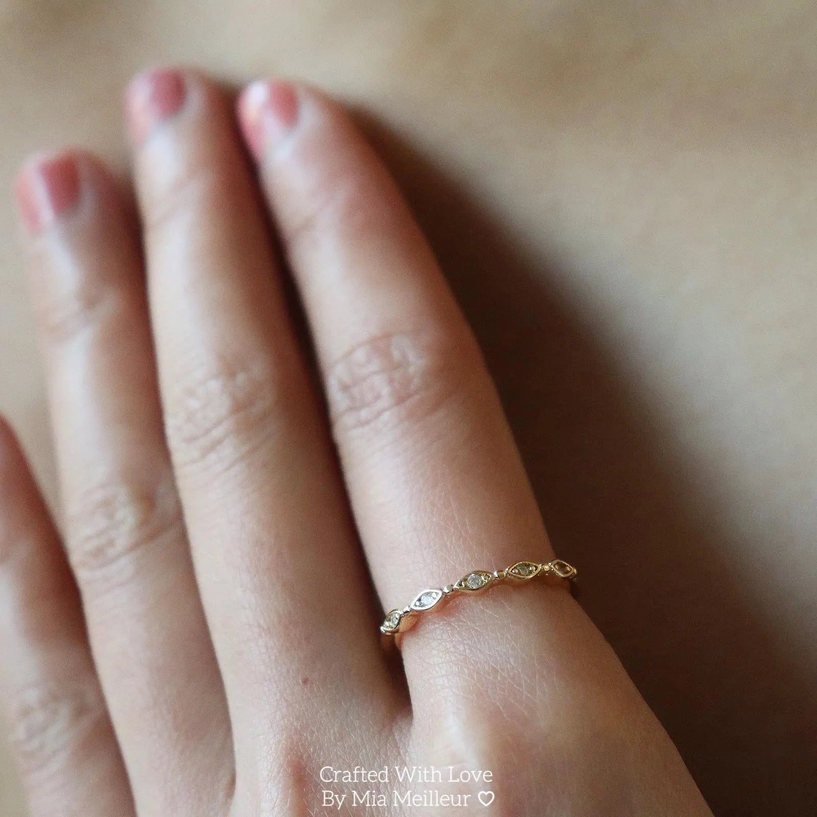 Dainty Diamond Half Eternity Ring