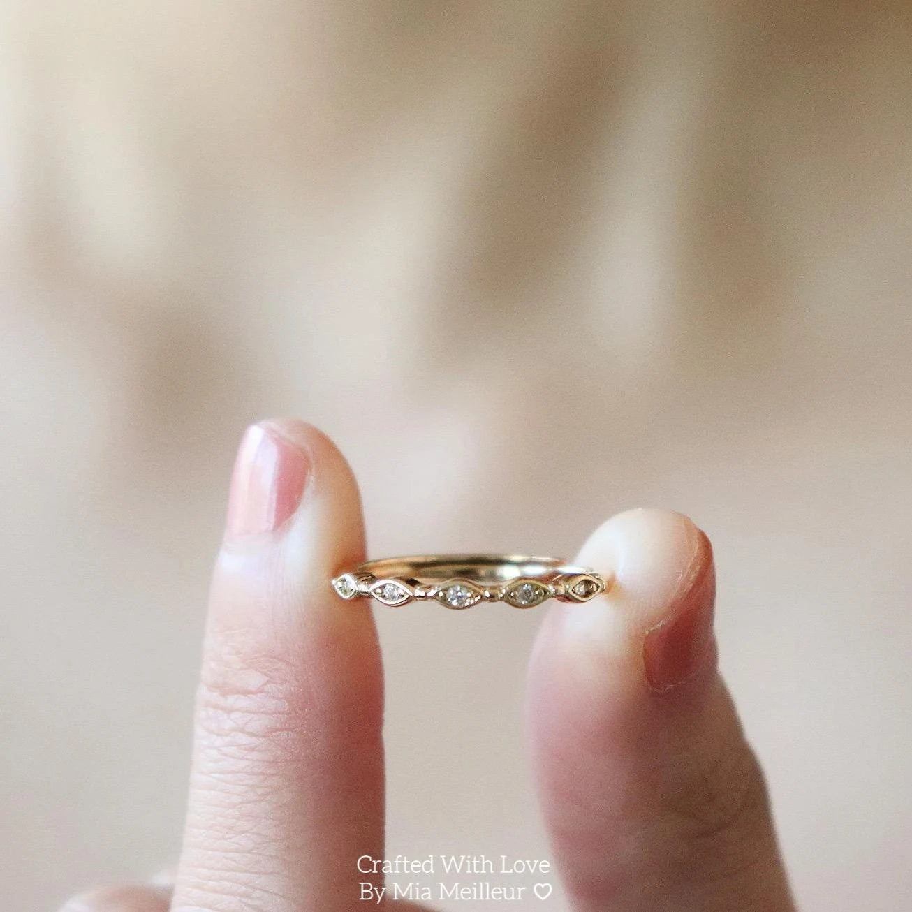 Dainty Diamond Half Eternity Ring