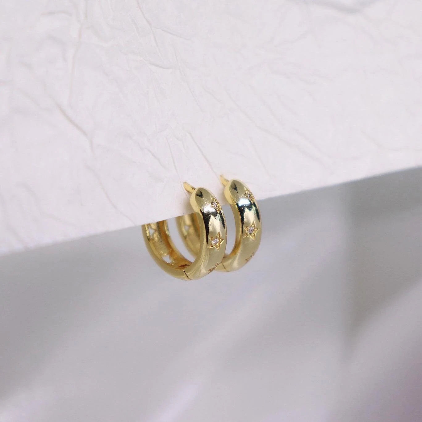 Chunky Star Hoop Earrings